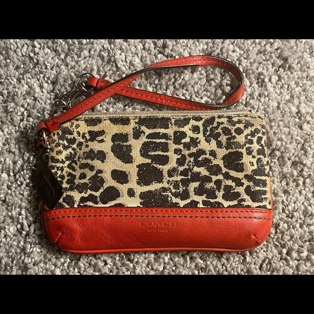 COPY - Coach Animal Print/Orange wallet